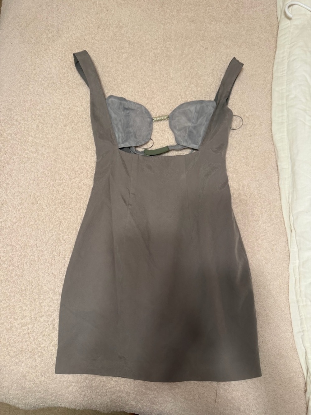Sleek Gray Bustier Mini Dress